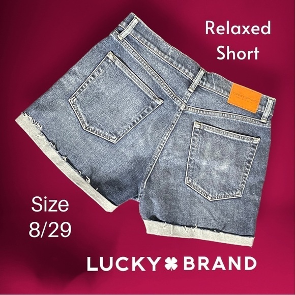 Lucky Brand Relaxed Blue Denim Short Medium Wash Size 8 / 29 - Picture 2 of 15